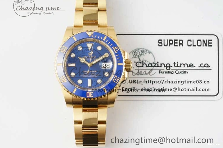 MiroTime 0220 EasyMatch Submariner 116618 LB Blue Ceramic YG Plated 904L Steel Clean 1:1 Best Edition VR 2092